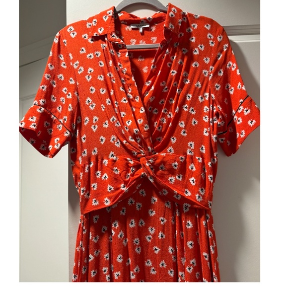 Ganni Red and Floral Collared Dress XS (US 2) NWOT - Picture 6 of 15